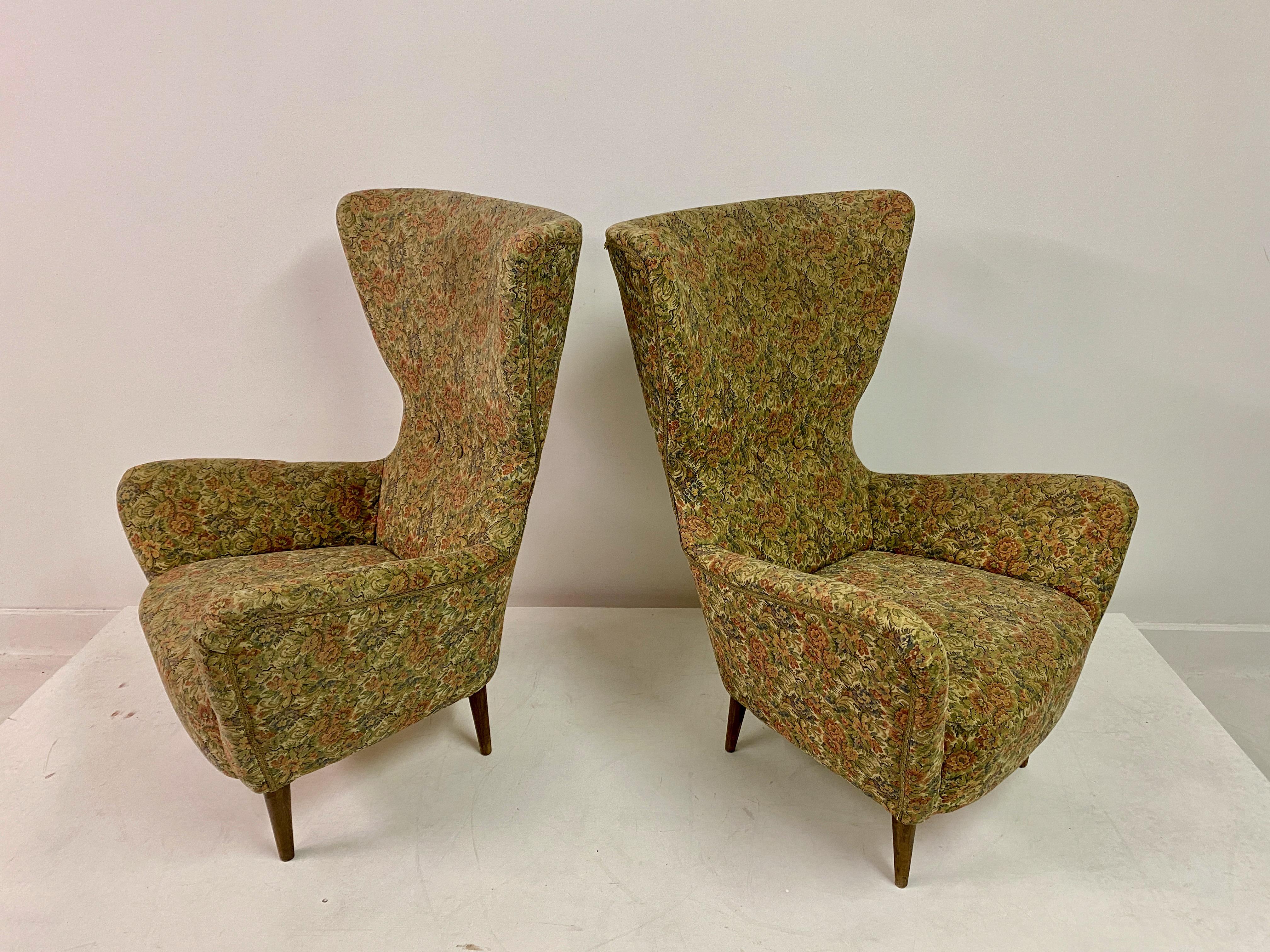 Pair of 1950s Italian Armchairs 5