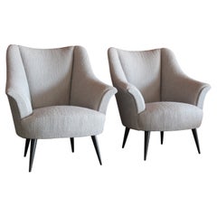 Pair of 1950s Italian Armchairs in Bouclé Pair of 1950s Italian Armchairs in Bouclé