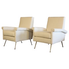 Pair of 1950s Italian Armchairs in Bouclé