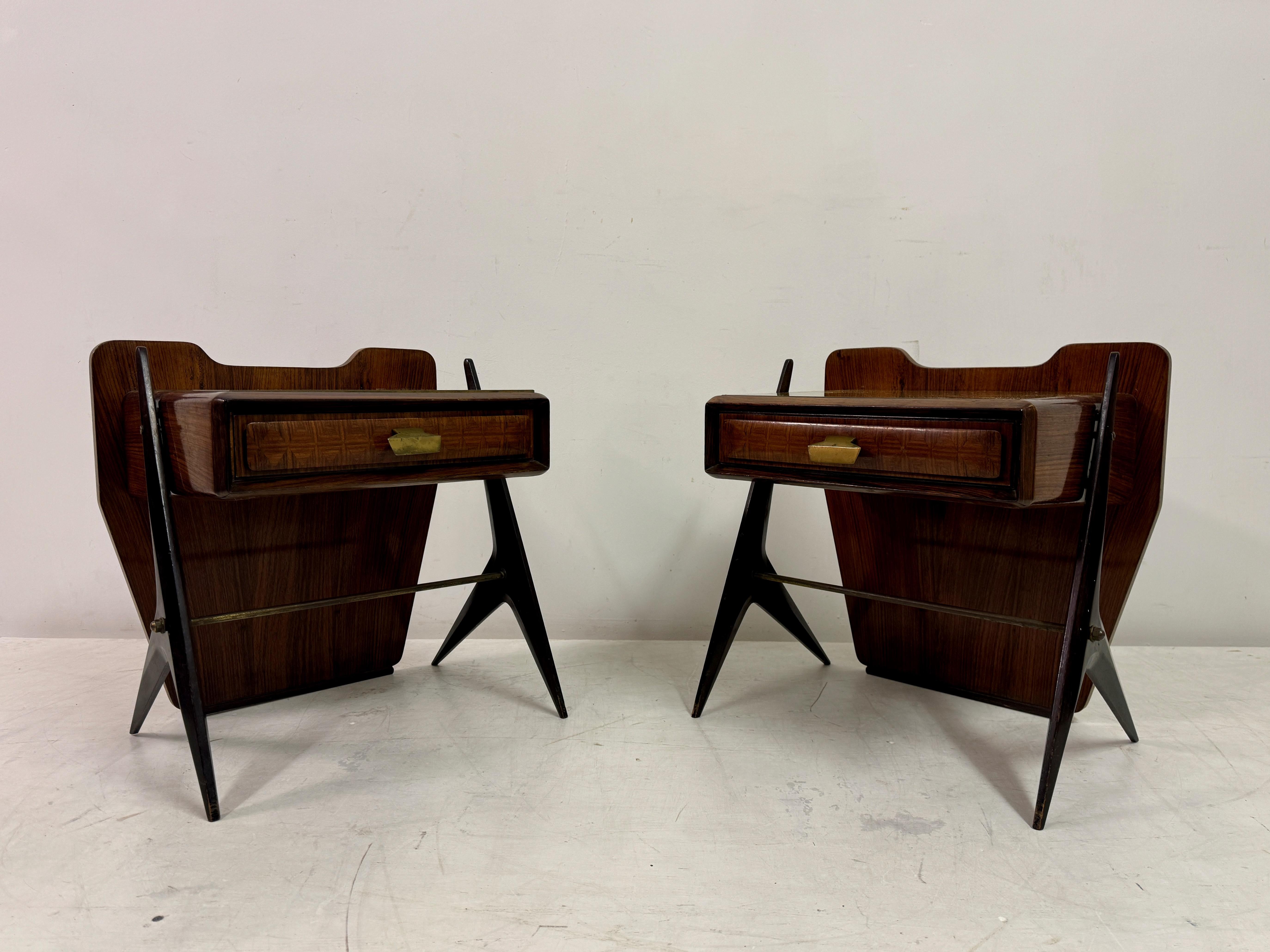 Pair of 1950s Italian Bedside Tables For Sale 1
