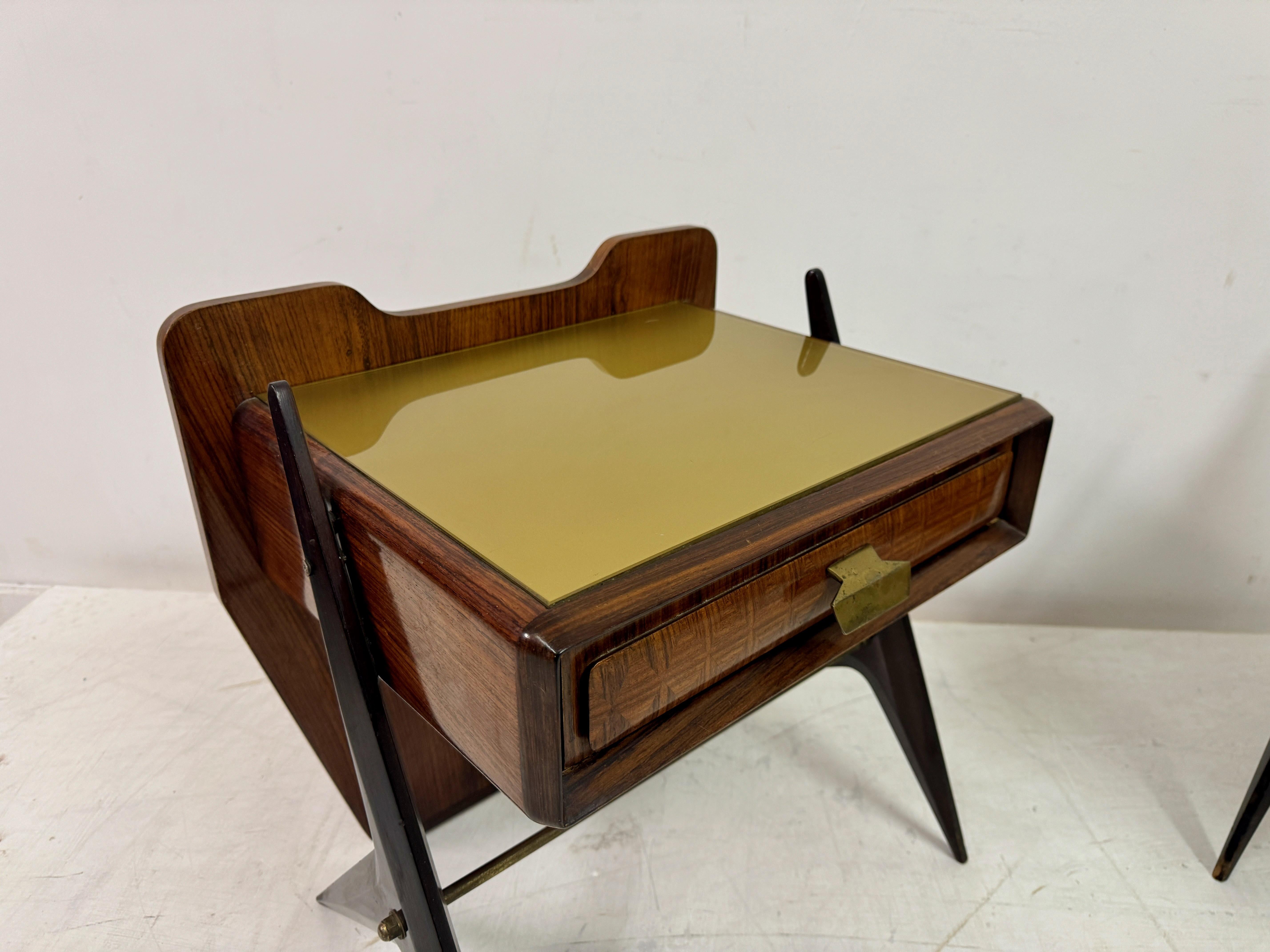 Pair of 1950s Italian Bedside Tables For Sale 2