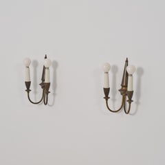 Pareja de apliques italianos de latón de los años 50