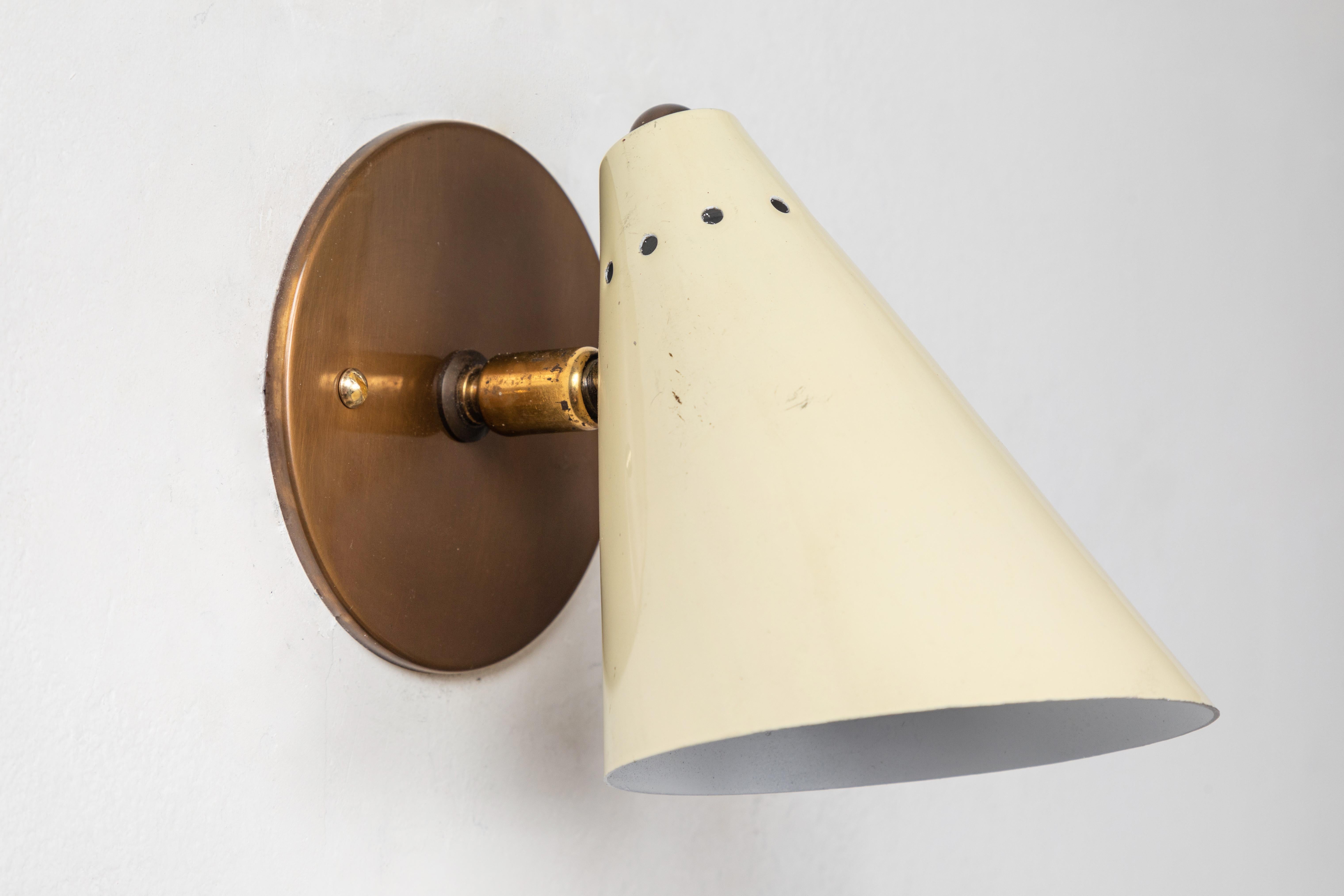 Mid-Century Modern Pair of 1950s Italian Cone Sconces in the Manner of Arteluce