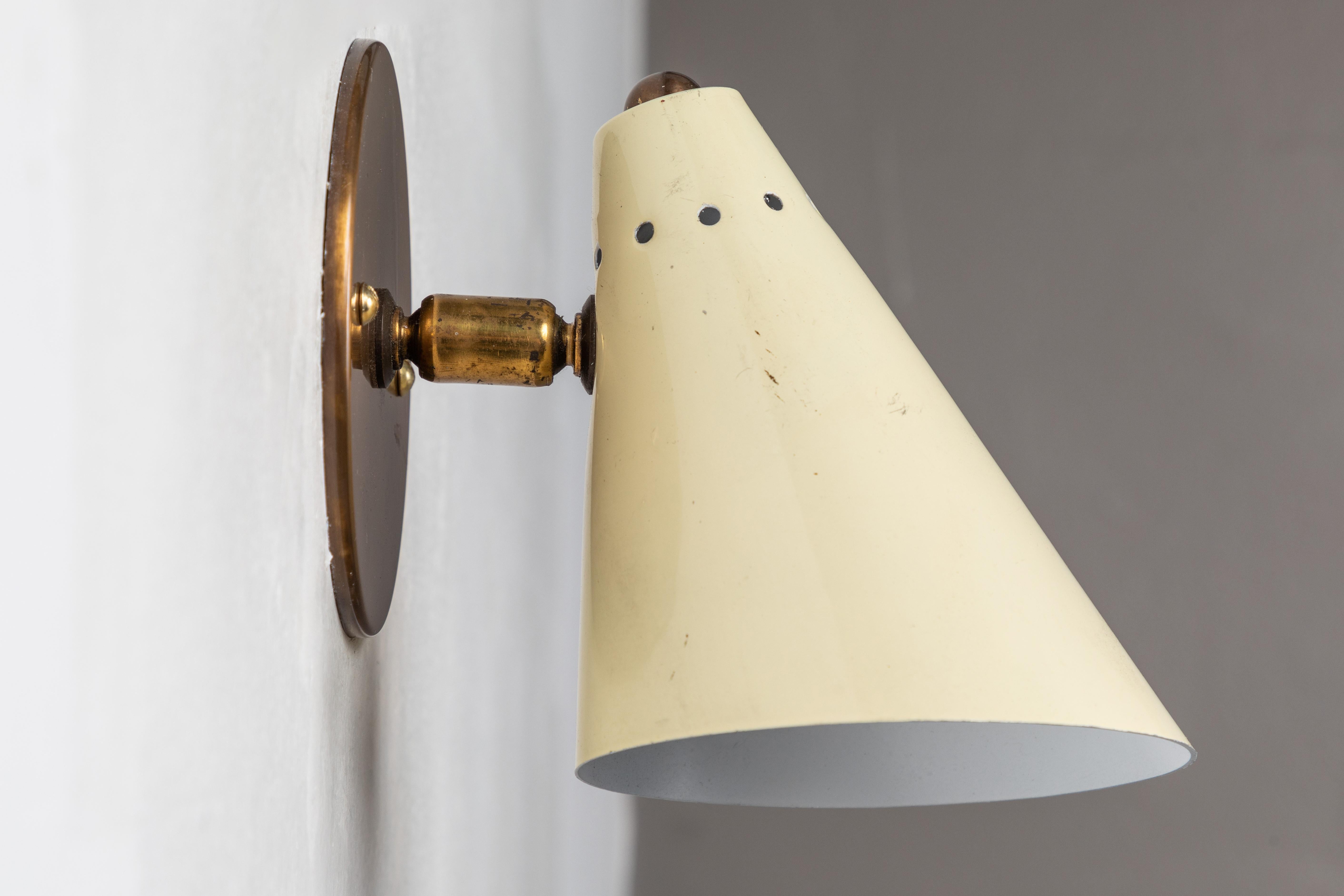 Pair of 1950s Italian Cone Sconces in the Manner of Arteluce In Good Condition In Glendale, CA