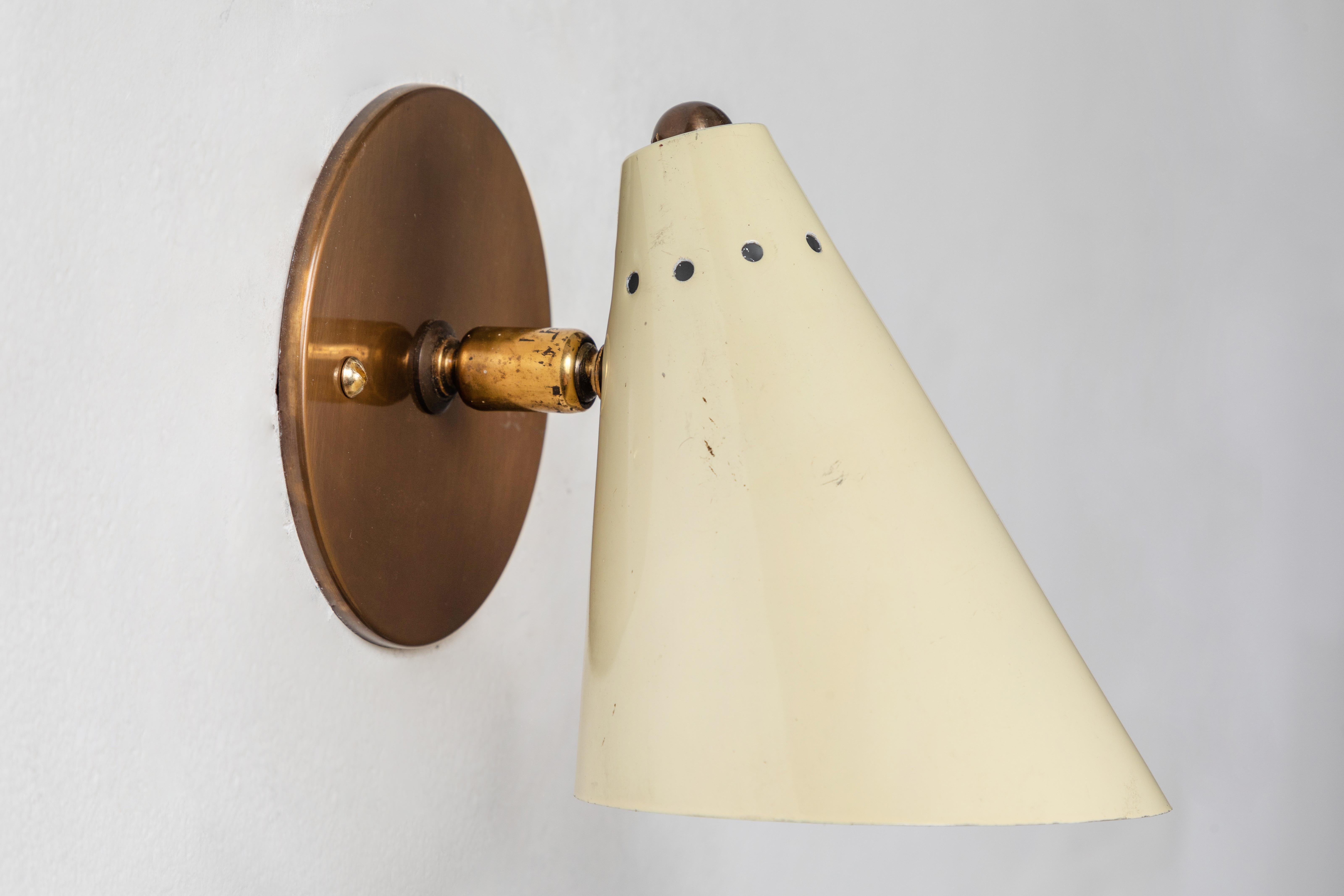 Mid-20th Century Pair of 1950s Italian Cone Sconces in the Manner of Arteluce