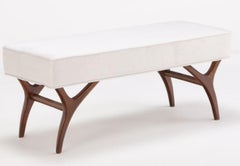 Pair of 1950s Italian Curved Benches in the Manner of Carlo Di Carli