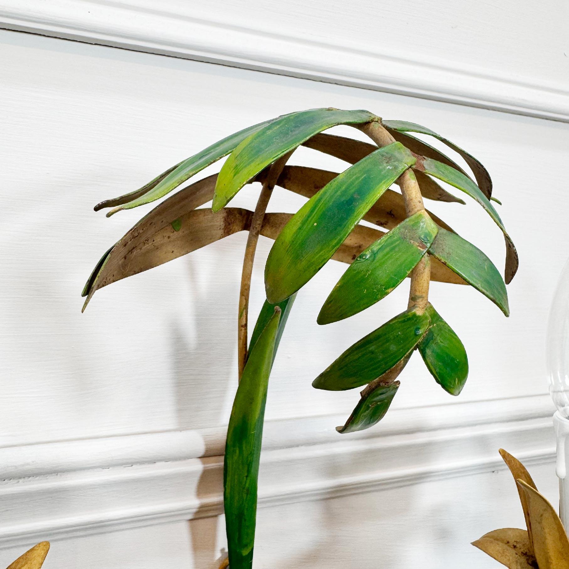 Pareja de apliques italianos de hojas de bambú de imitación de los años 50 Hecho a mano en venta