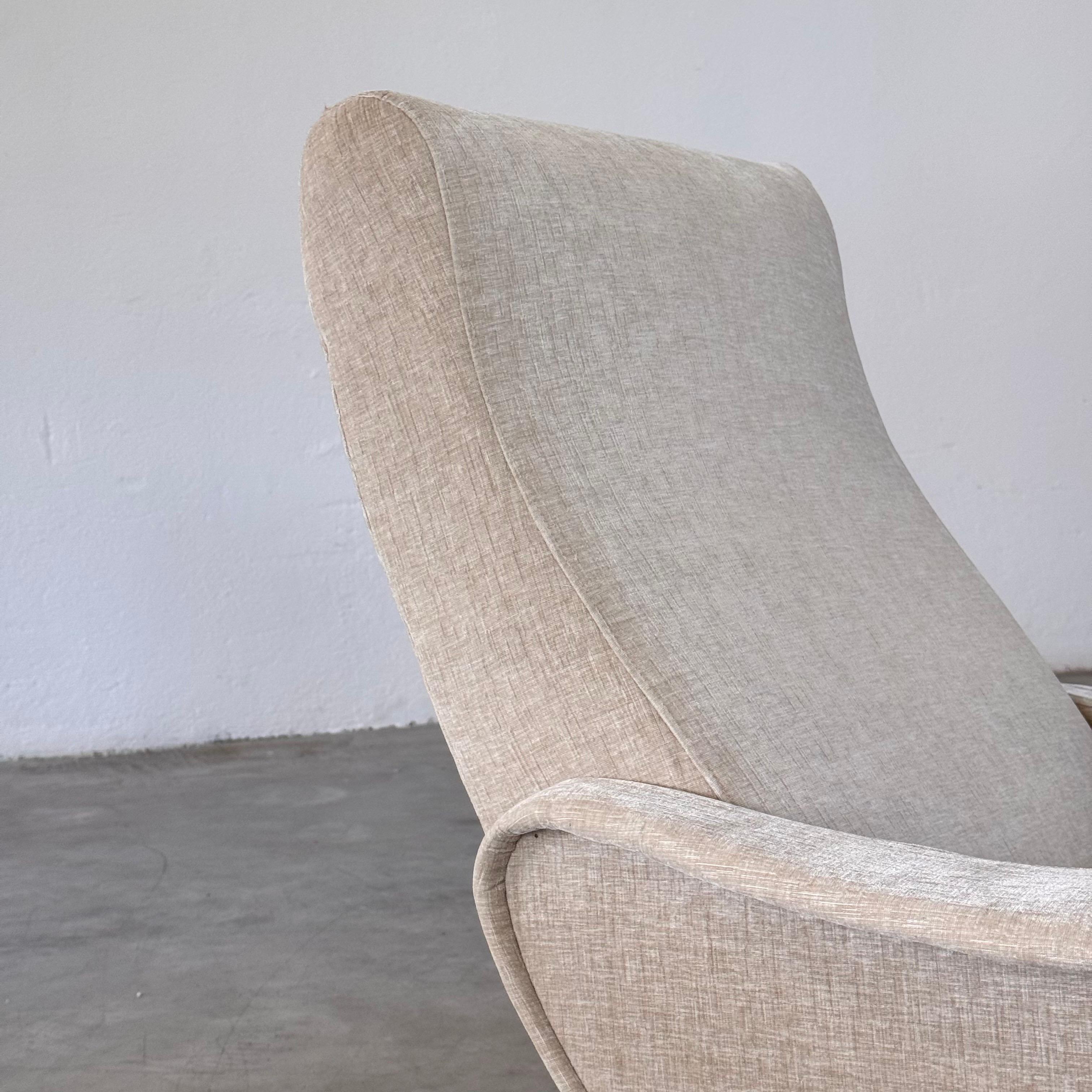 Coppia di sedie da salotto italiane degli anni '50 di Gigi Radice, in tessuto Rubelli in vendita 7