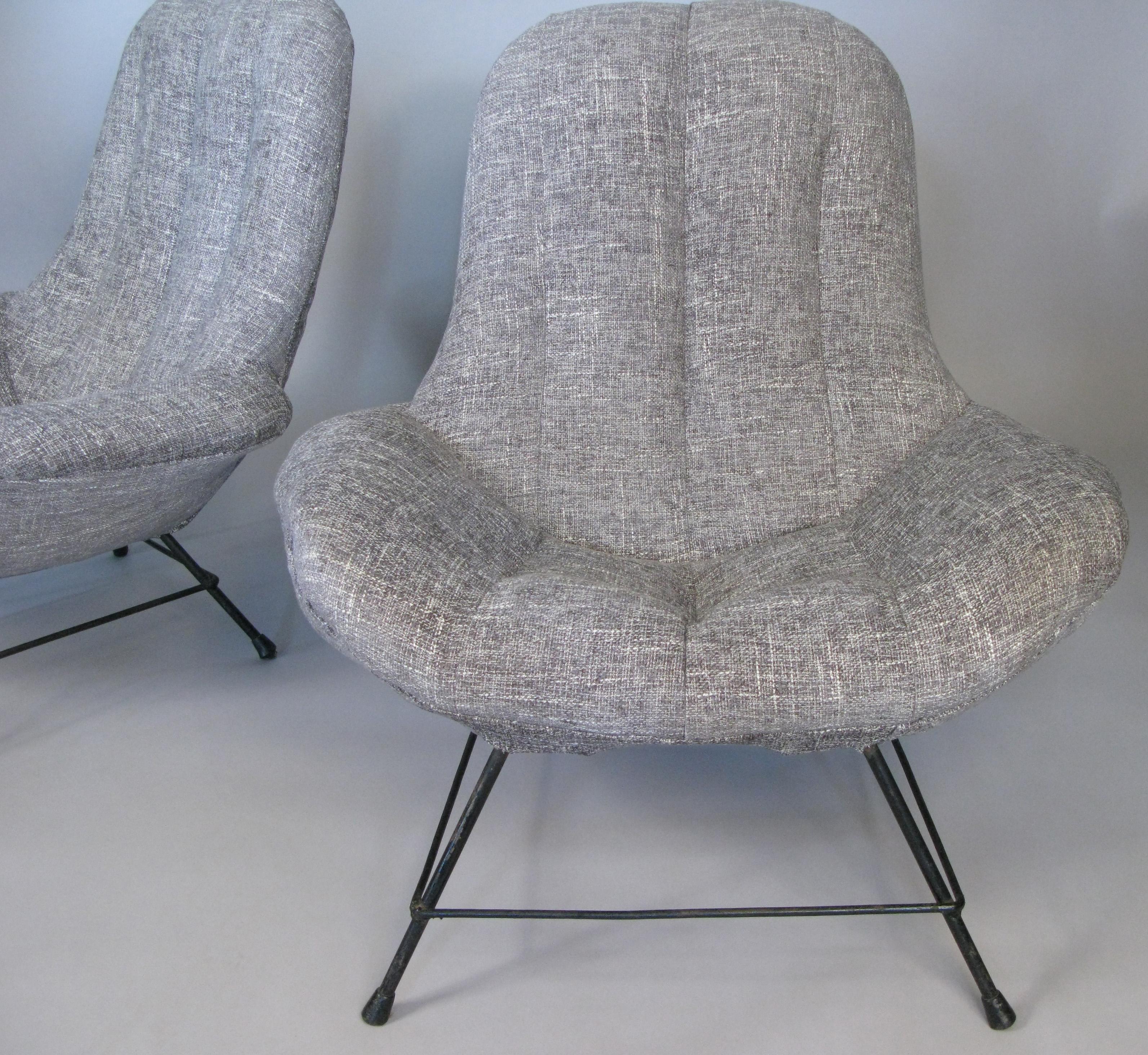 Pair of 1950s Italian Lounge Chairs In Good Condition In Hudson, NY