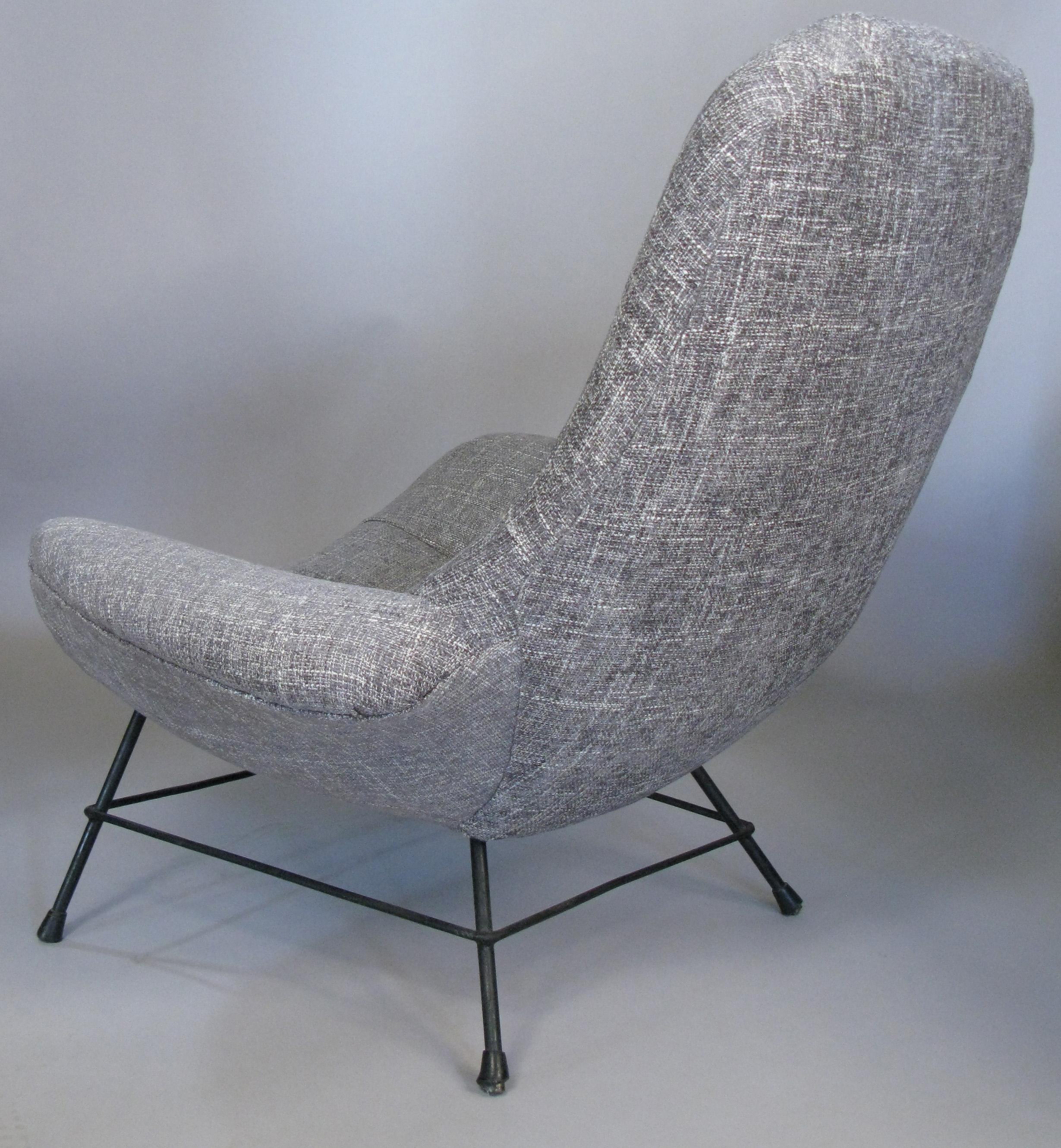 Upholstery Pair of 1950s Italian Lounge Chairs