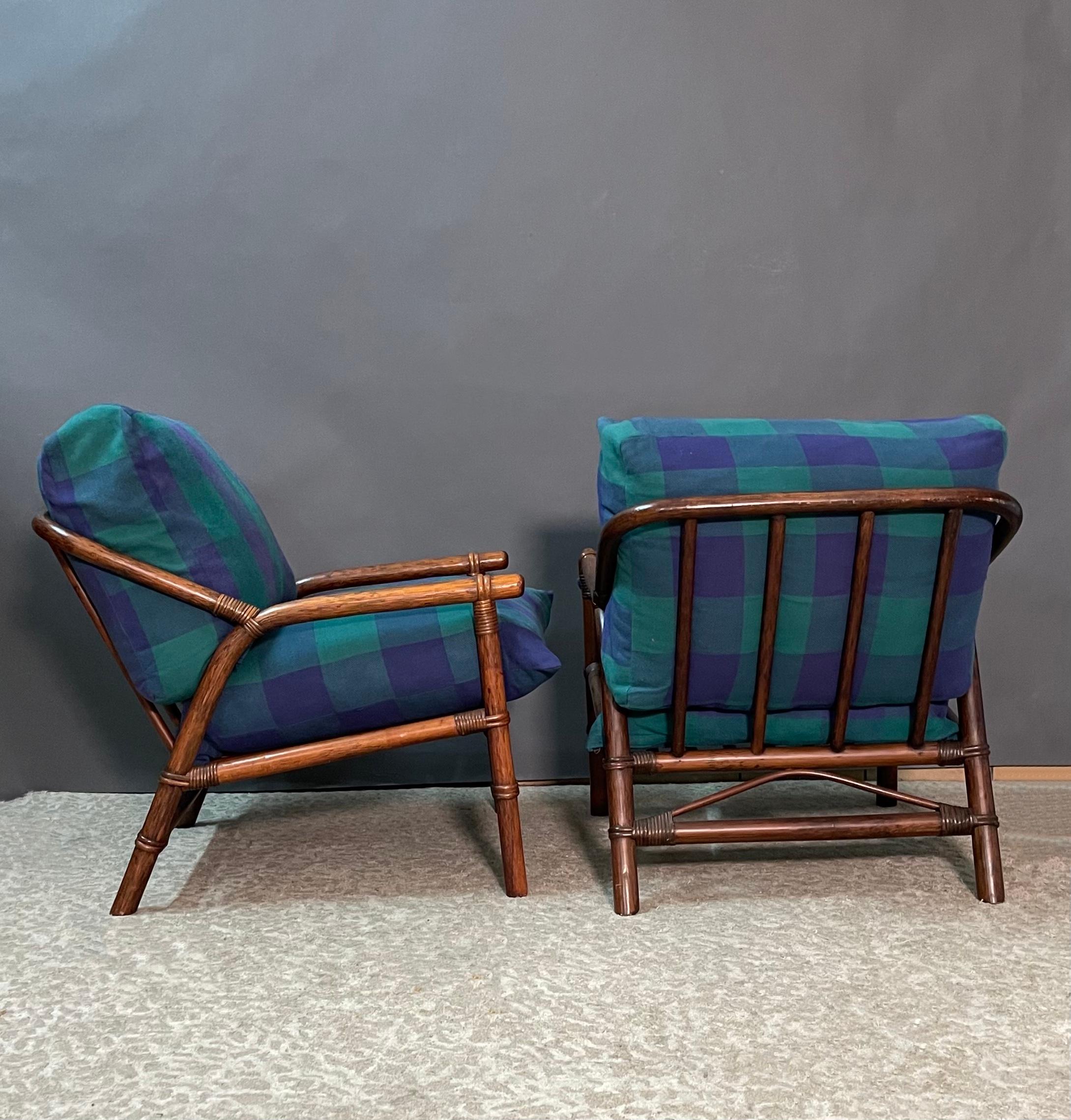 Paire de fauteuils italiens en rotin des années 1950  en vente 8