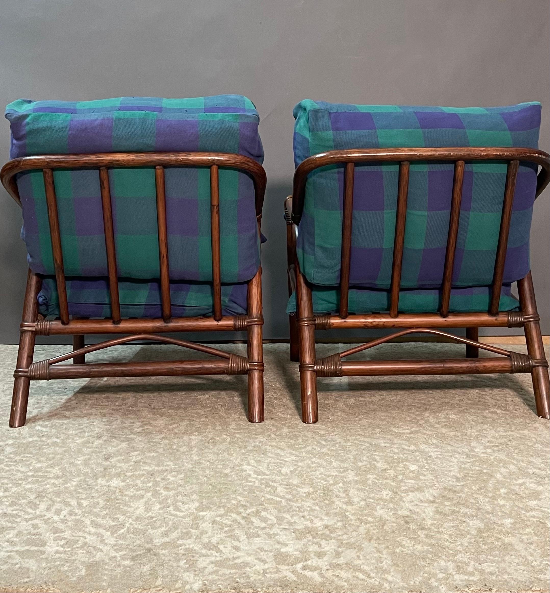 Paire de fauteuils italiens en rotin des années 1950  en vente 3