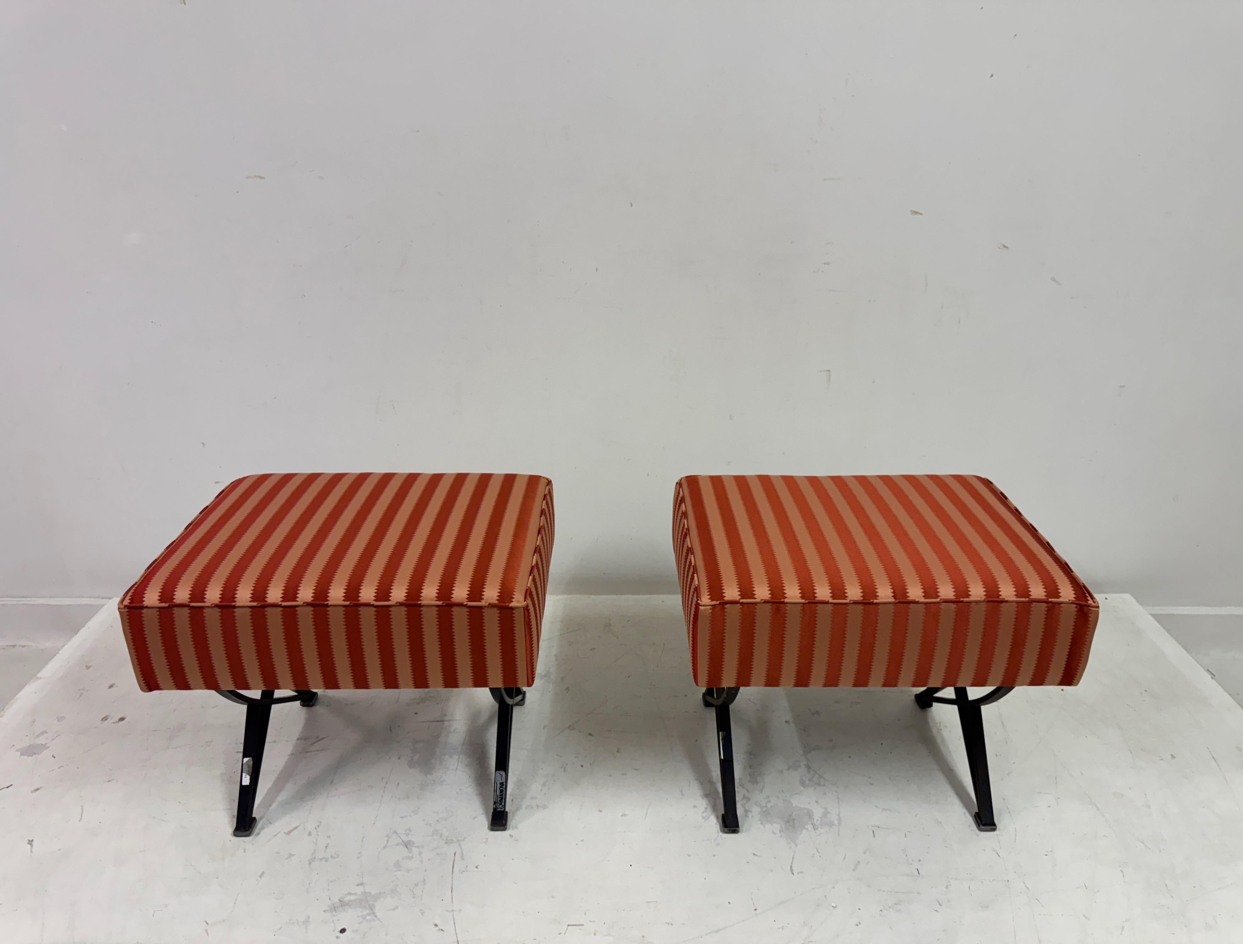 Mid-Century Modern Pair of 1950s Italian Stools by Gianni Moscatelli for Formanova For Sale