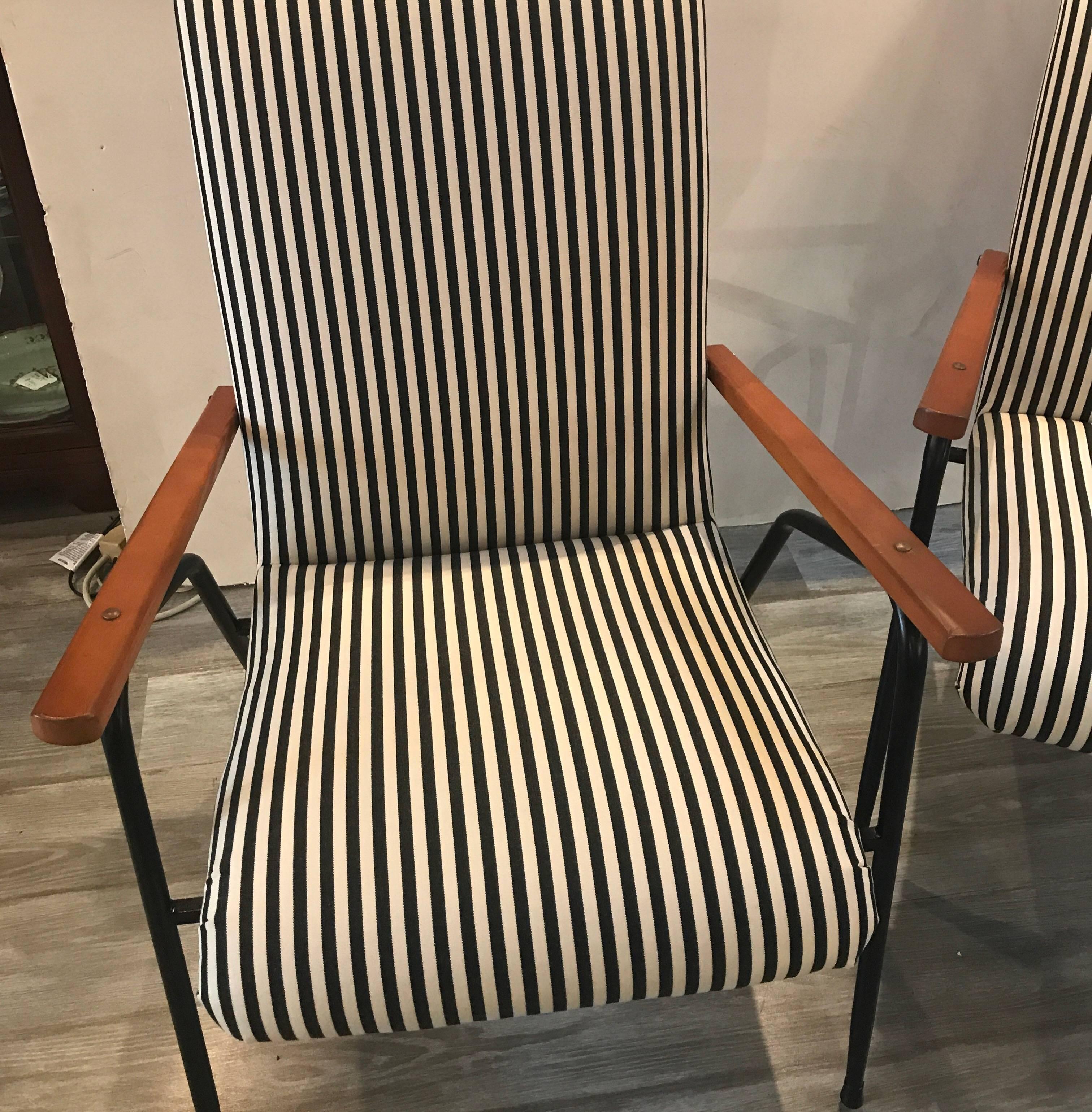 Mid-20th Century Pair of 1950s Italian Sunroom Lounge Chairs
