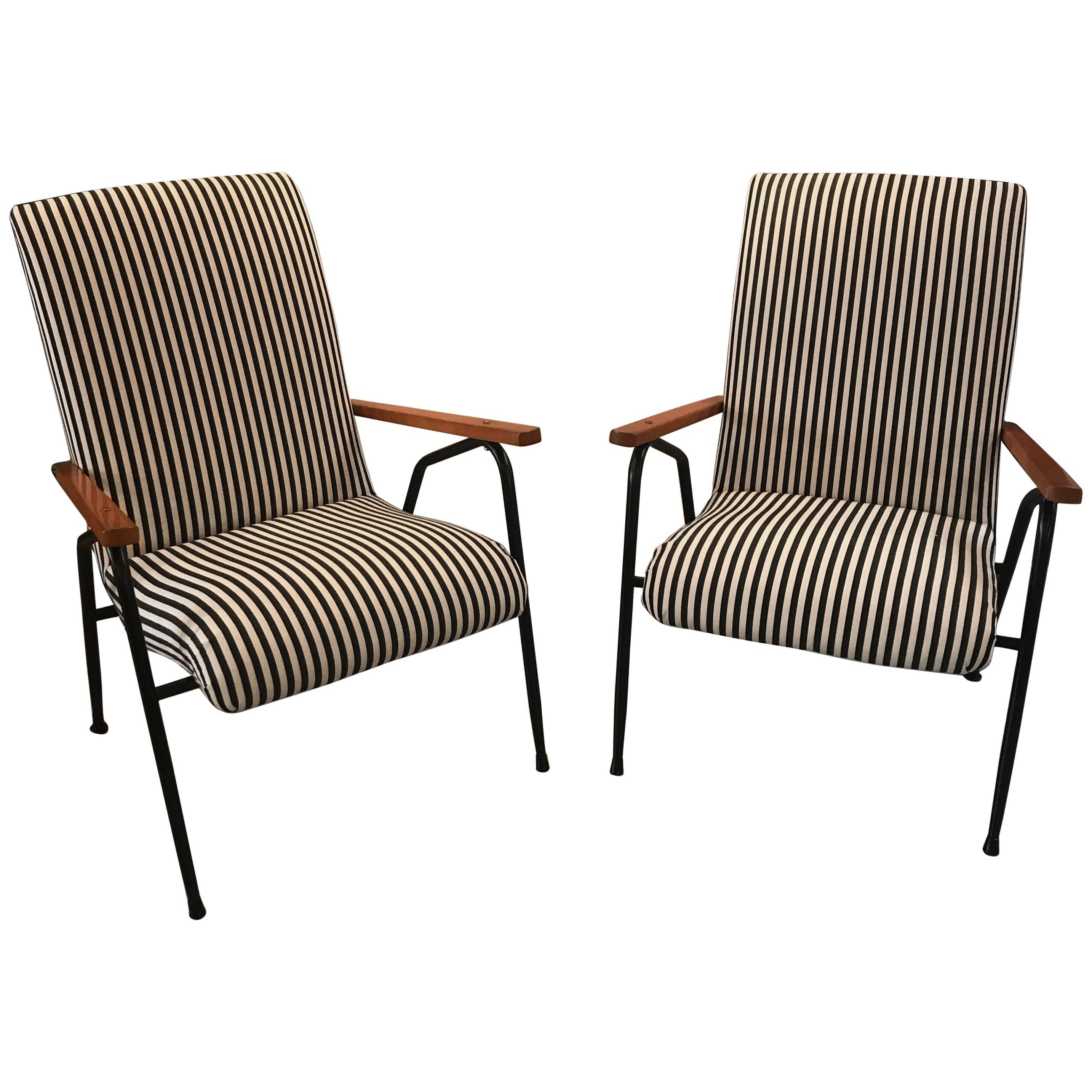 Pair of 1950s Italian Sunroom Lounge Chairs