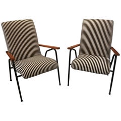 Vintage Pair of 1950s Italian Sunroom Lounge Chairs