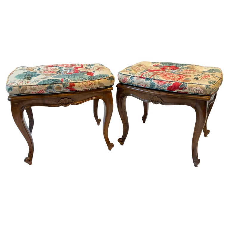 Pair Of 1950s Italian Wood Ottomans For Sale at 1stDibs