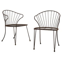 Pair of 1950s Italian Wrought Iron Side Chairs