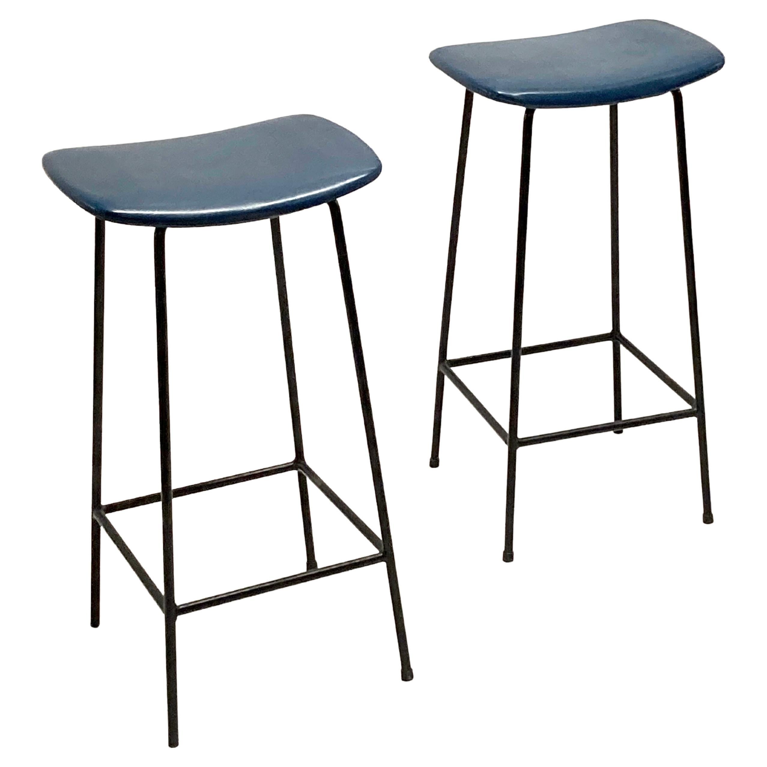 Pair of 1950s Kandya Bar Stools Designed By Frank Guille