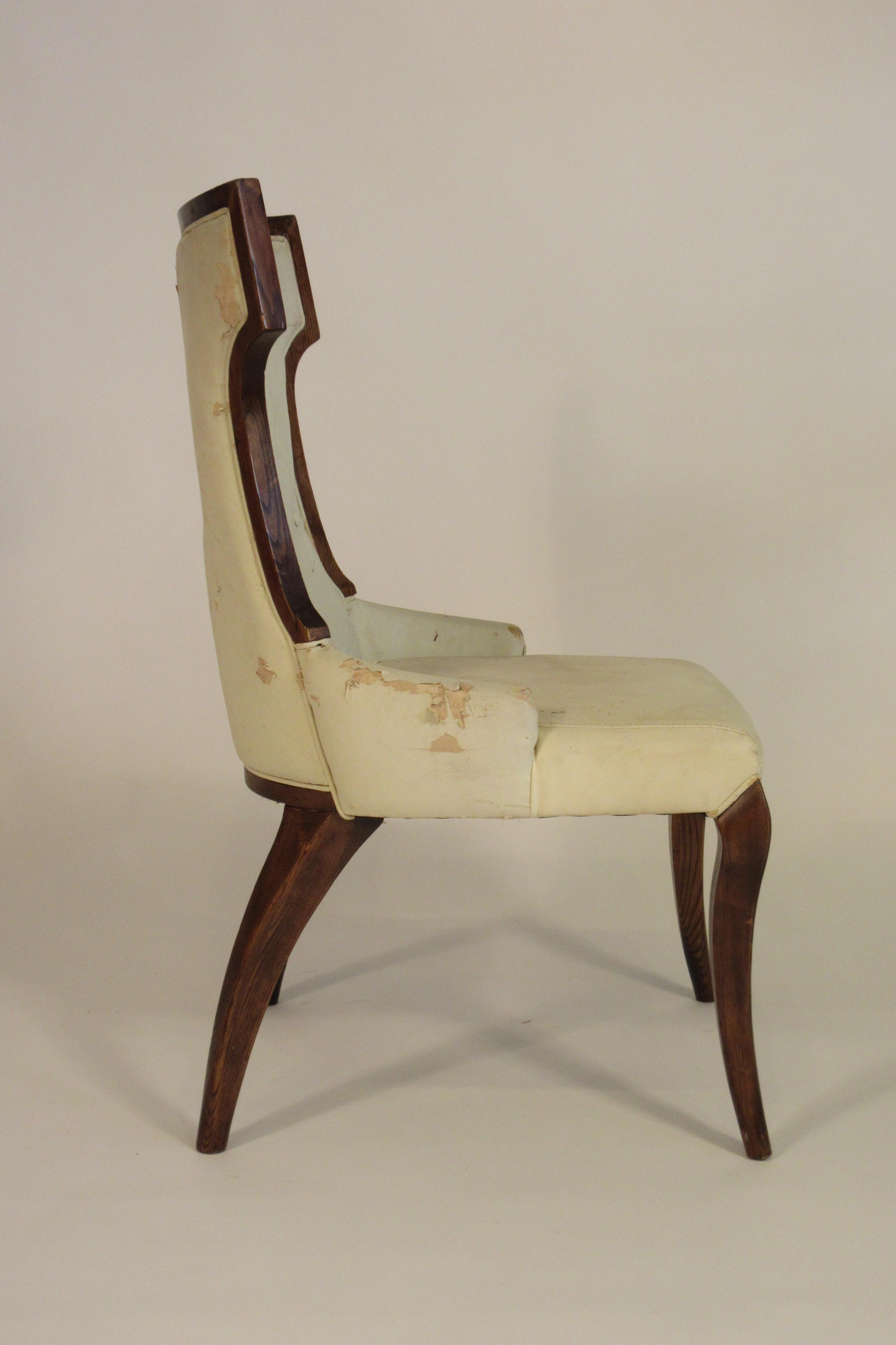 Mid-20th Century Pair of 1950s Klismos Side Chairs