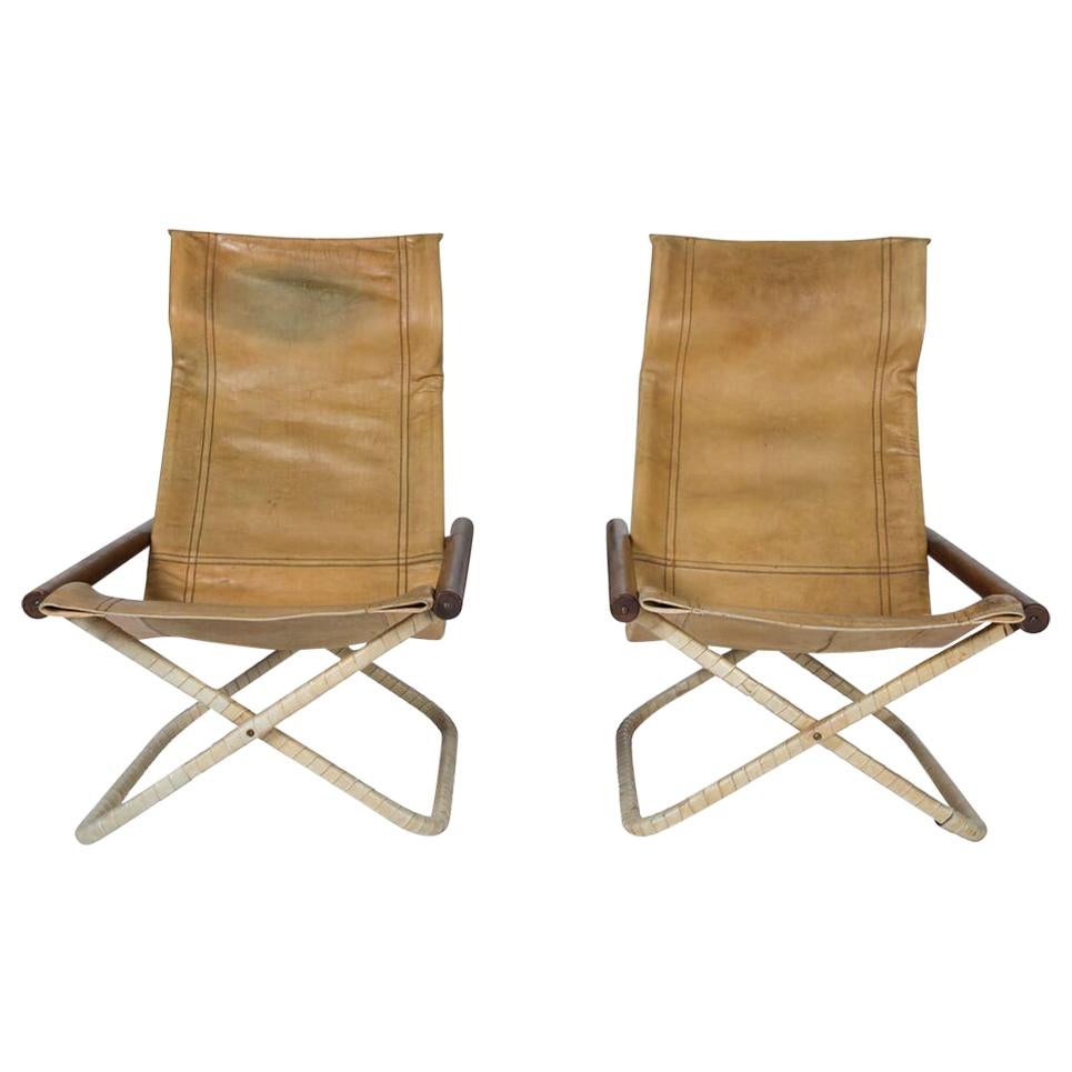 Pair of 1950s Leather Chairs