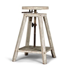 Pair of 1950s Light-Gray Painted French Sculptors Stands