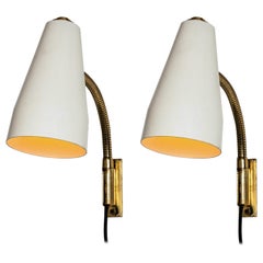 Vintage Pair of 1950s Lisa Johansson Pape Model #50-056/2 Wall Lights for Stockmann Orno