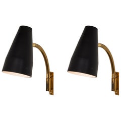Pair of 1950s Lisa Johansson Pape Model #50-056/2 Wall Lights for Stockmann Orno
