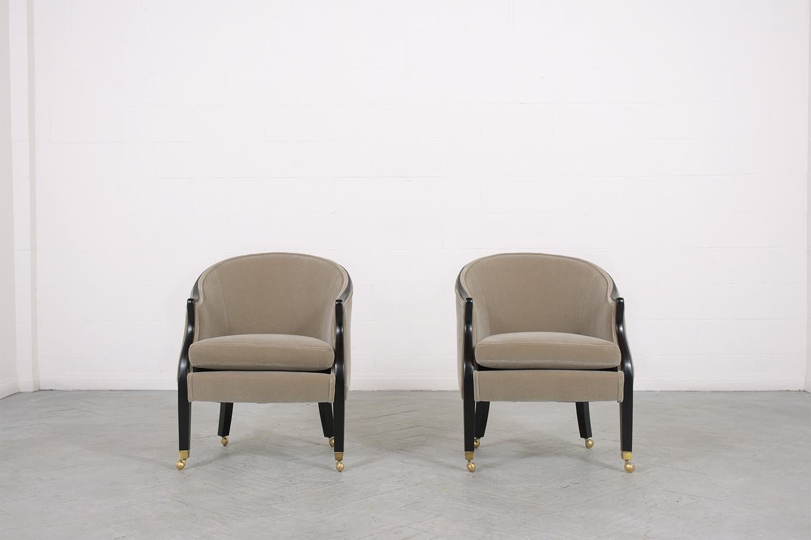 Hollywood Regency Pair of Lounge Chairs by Baker