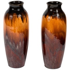 Antique Pair of 1950s Lustreware Vases from England