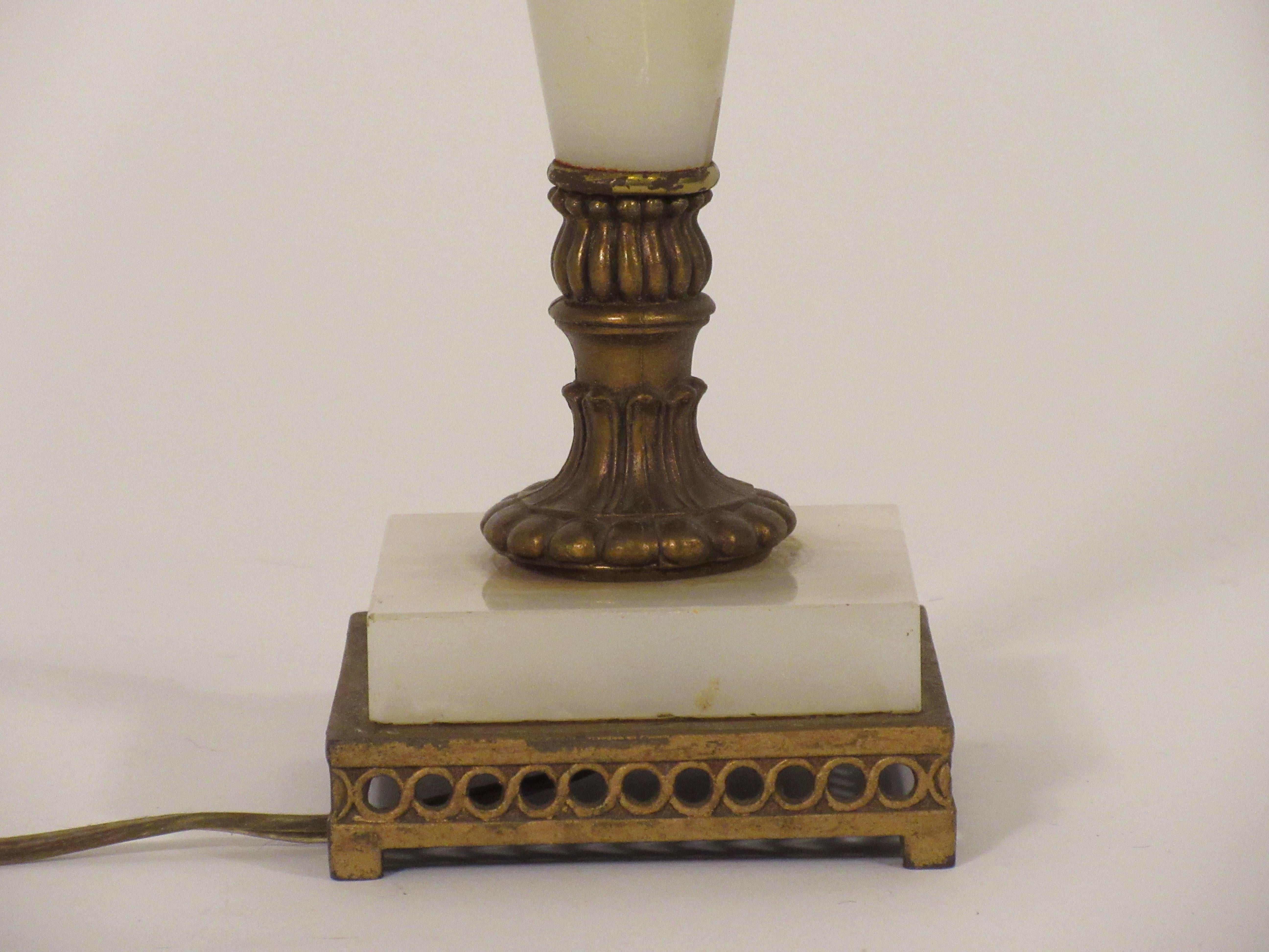 Pair of 1950s Marble and Brass Lamps 3