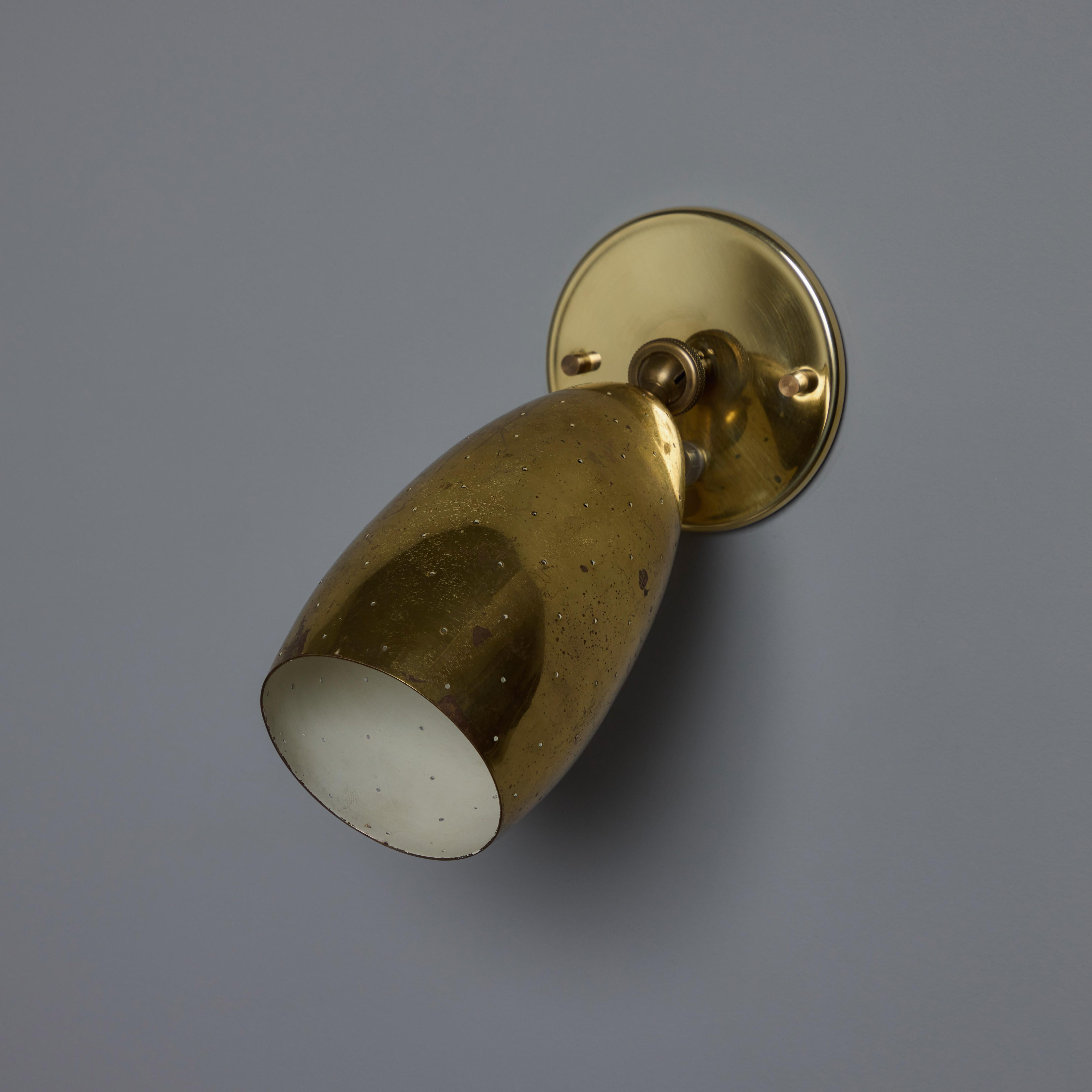 Pair of 1950s Mauri Almari Perforated Brass Sconces for Itsu For Sale 5