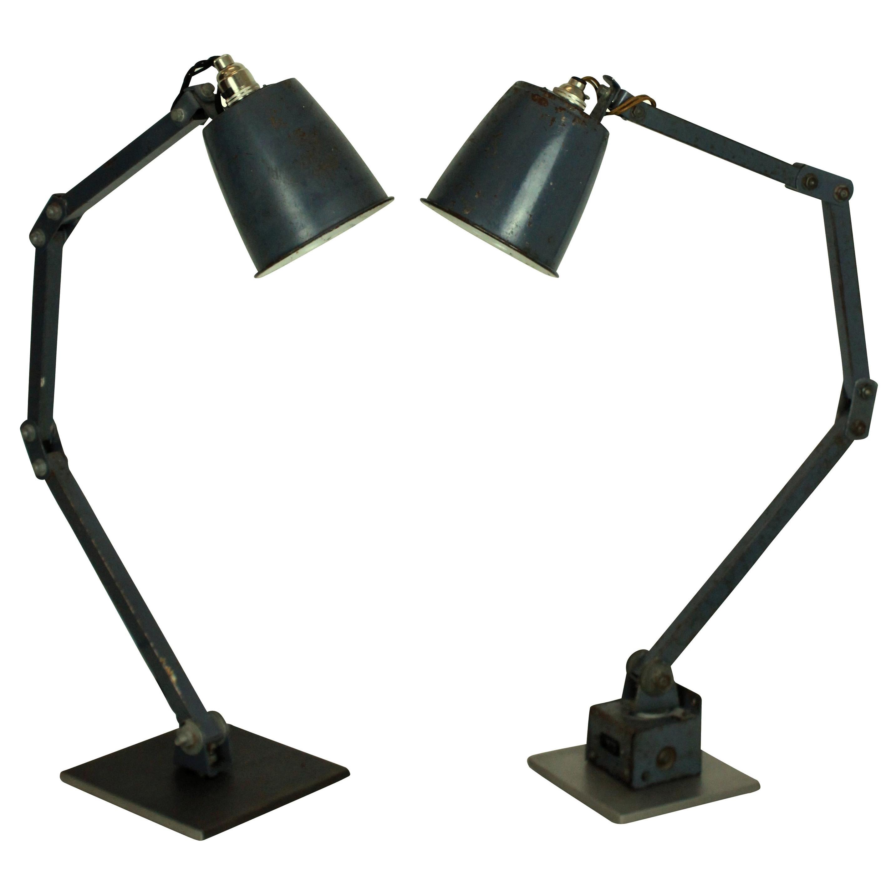 Pair of 1950s Memlite Articulated Lamps