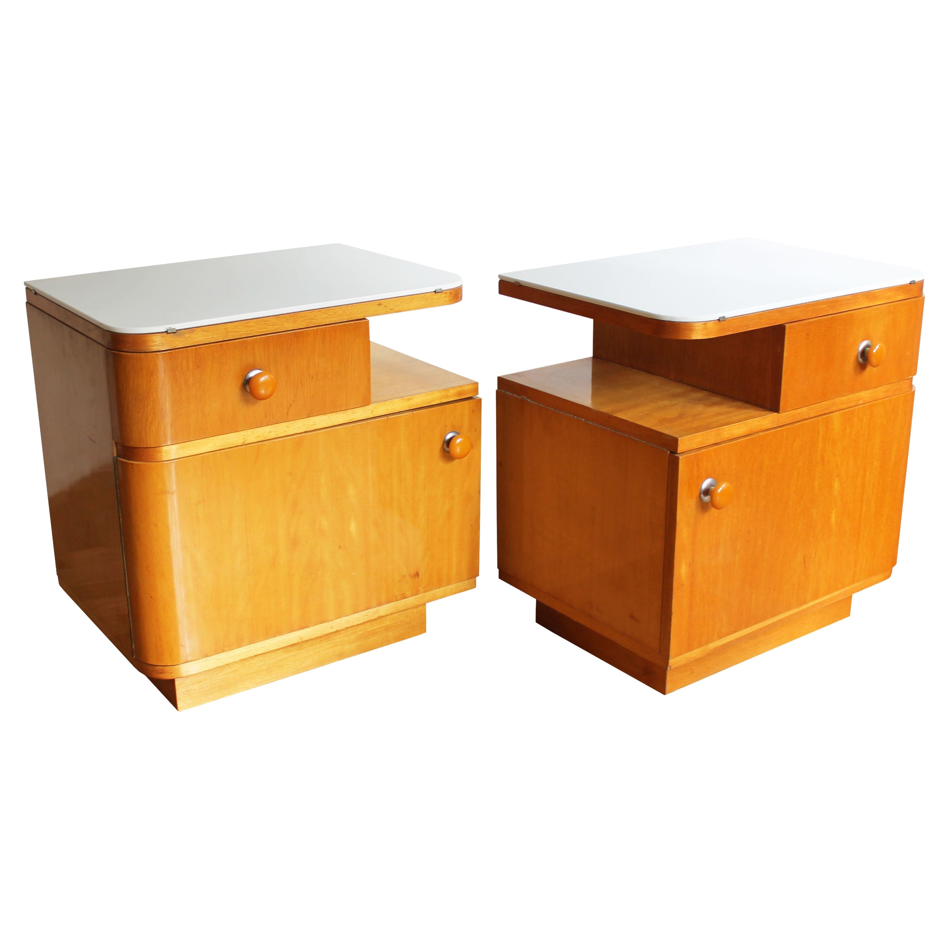 Pair of 1950's Mid Century Bedside Tables