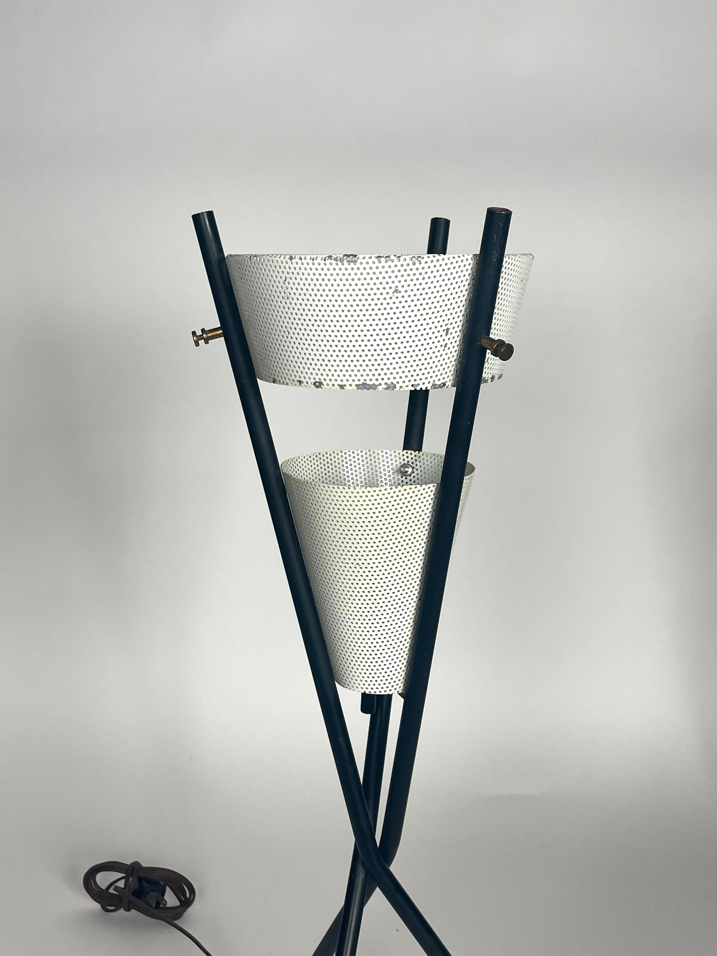 Mid-Century Modern Pair of 1950s Mid Century Gerald Thurston Tripod Table Lamp Space Age Lightolier
