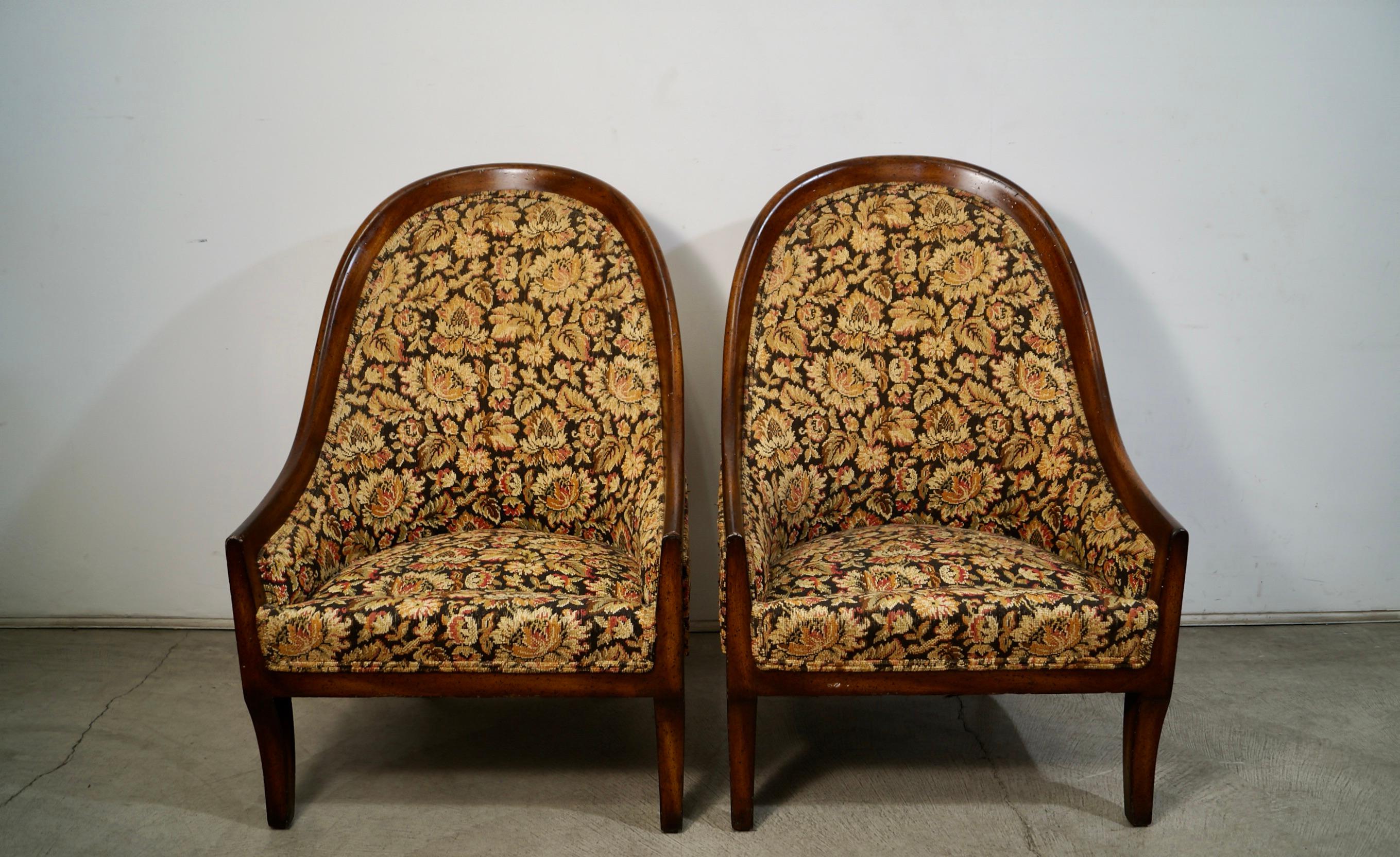 Hollywood Regency Coppia di poltrone da club in stile Harvey Probber del 1950 in vendita