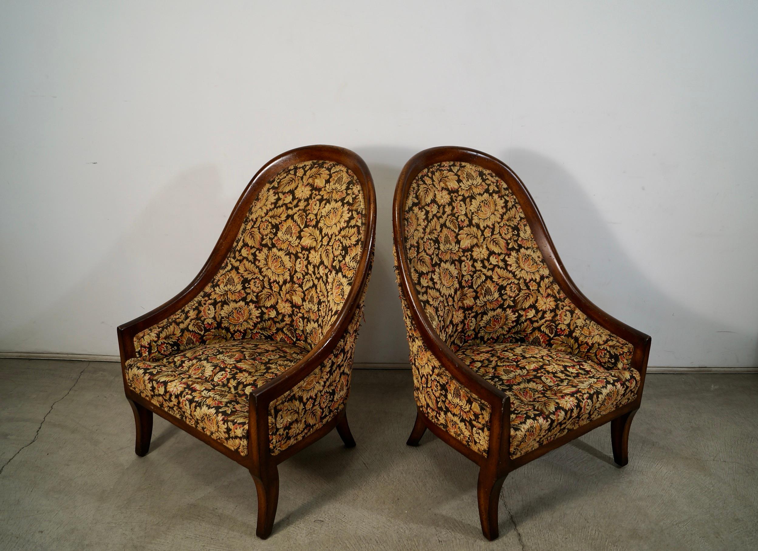 Coppia di poltrone da club in stile Harvey Probber del 1950 In condizioni buone in vendita a Burbank, CA
