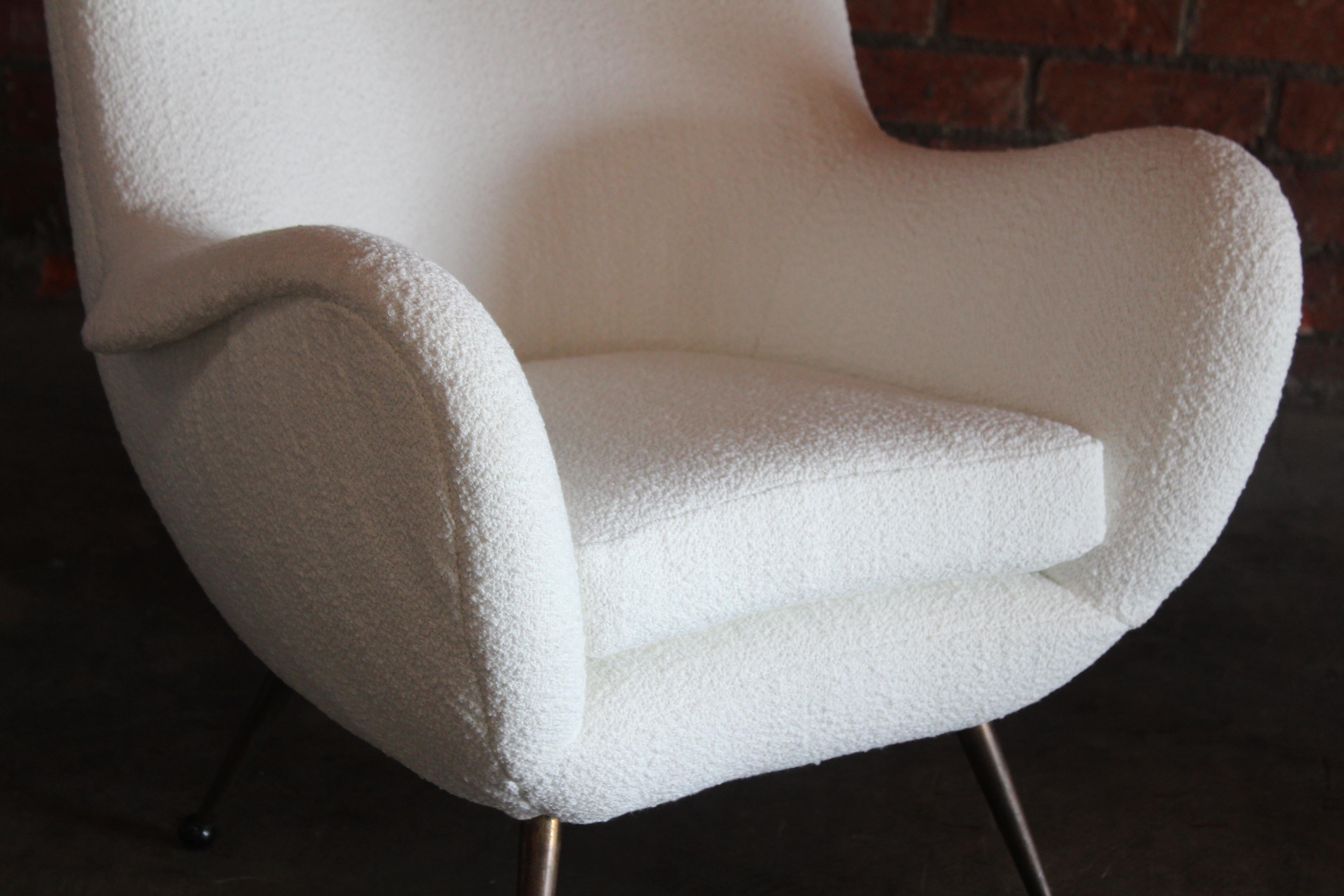 Pair of 1950s Mid-Century Italian Lounge Chairs in Bouclé 8