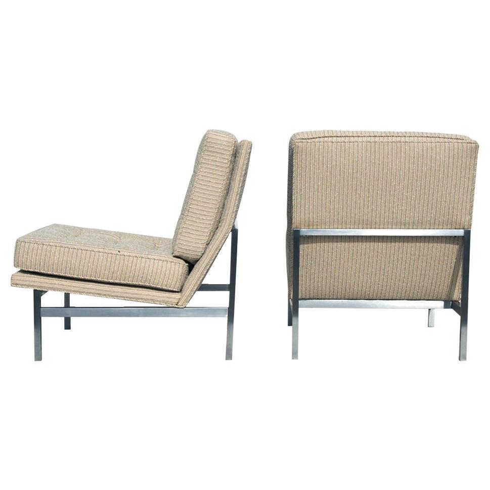 Pair of 1950s Midcentury Florence Knoll Lounge Chairs