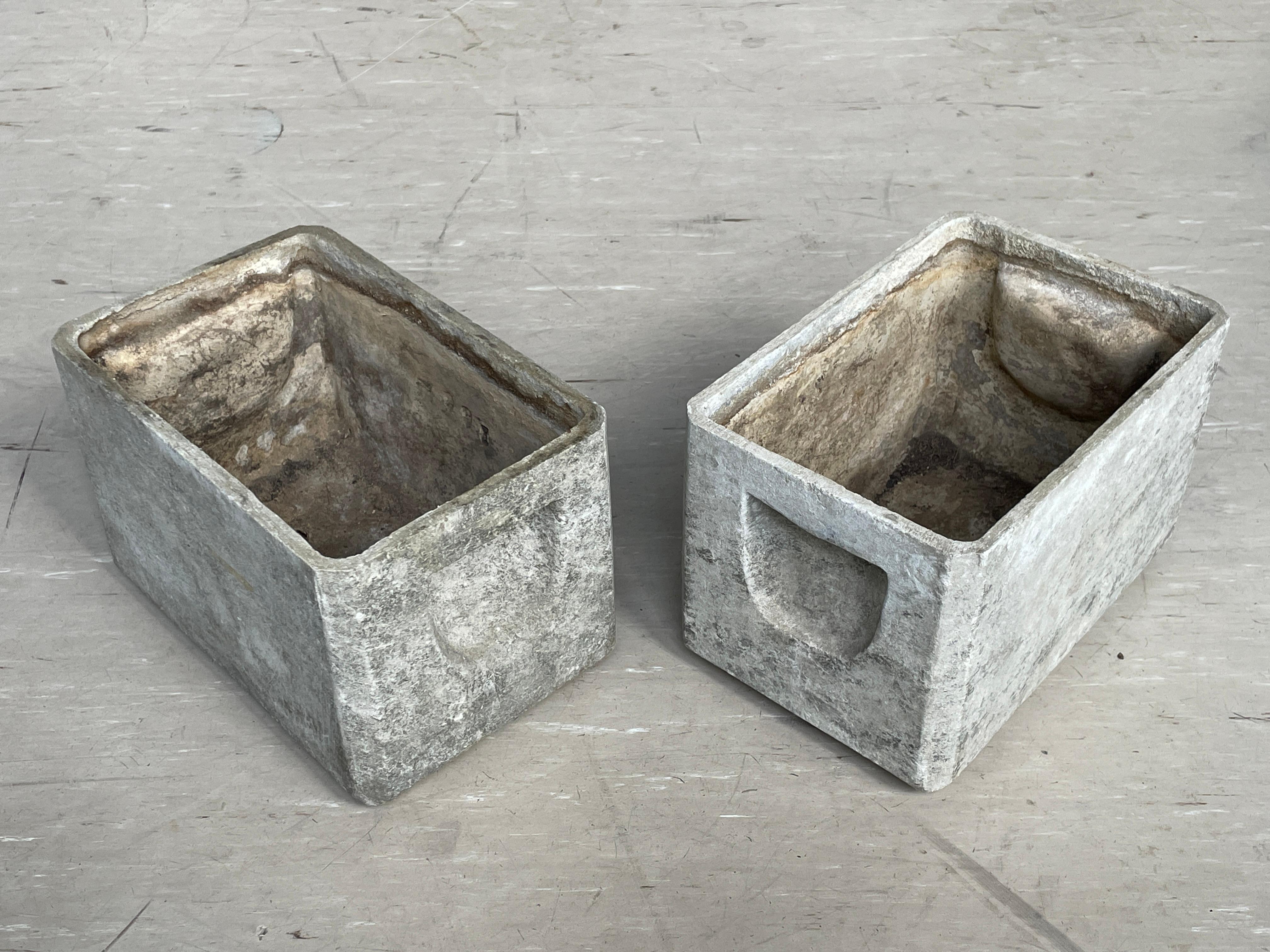 Pair of 1950's minimalist planters by Swiss designer, Willy Guhl for Eternit AG 4
