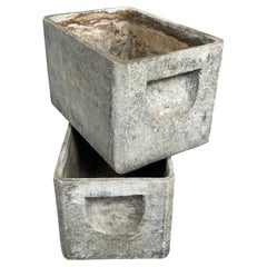 Pair of 1950's minimalist planters by Swiss designer, Willy Guhl for Eternit AG