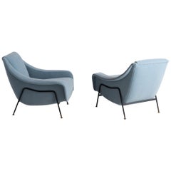 Pair of 1950s Modern Lounge Chairs by Ezio Minotti