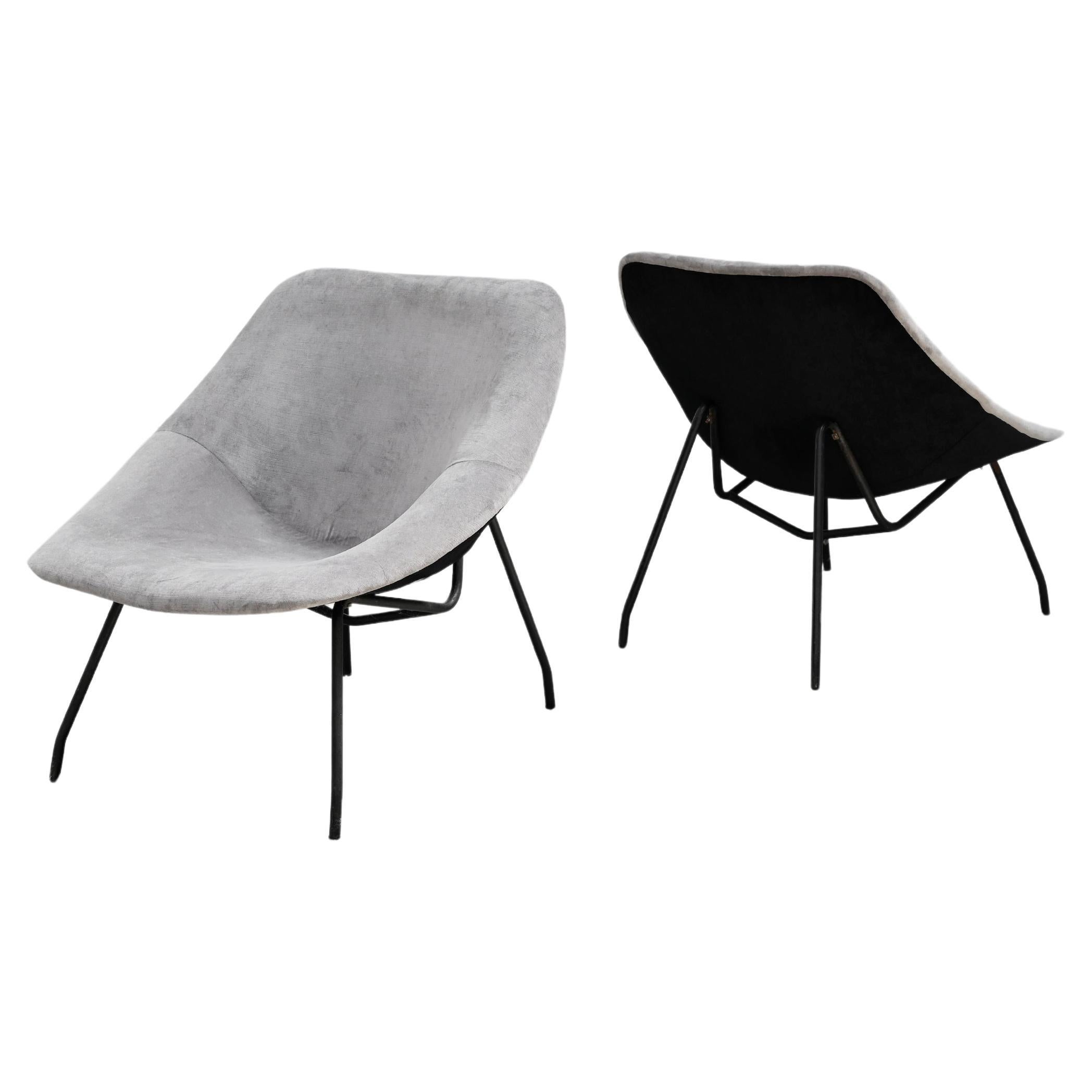 Paar modernistische Sessel aus den 1950er Jahren von GAR, Frankreich im Angebot