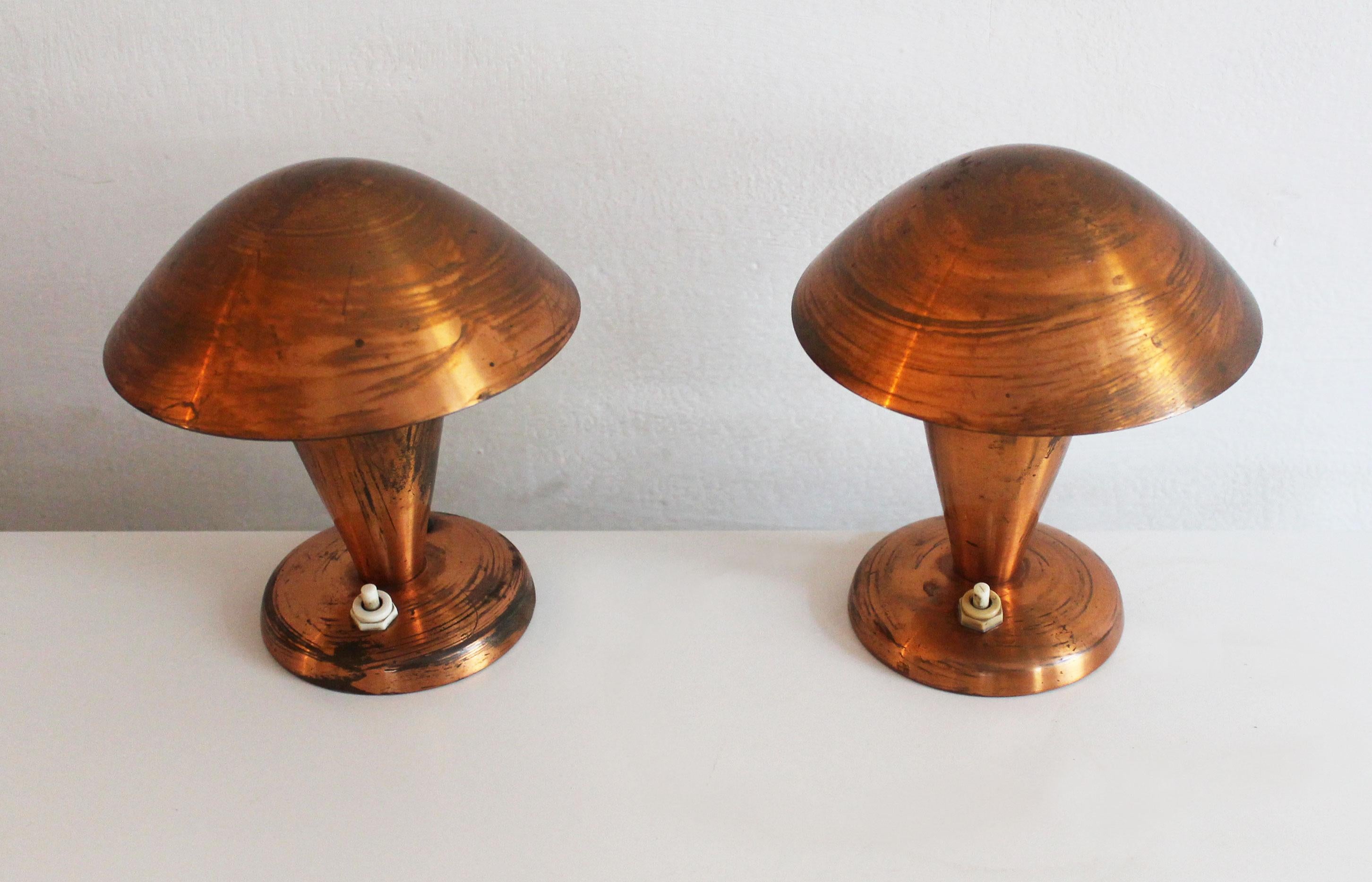 Scandinavian Modern Pair of 1950's Modernist Table Lamps nicknamed 