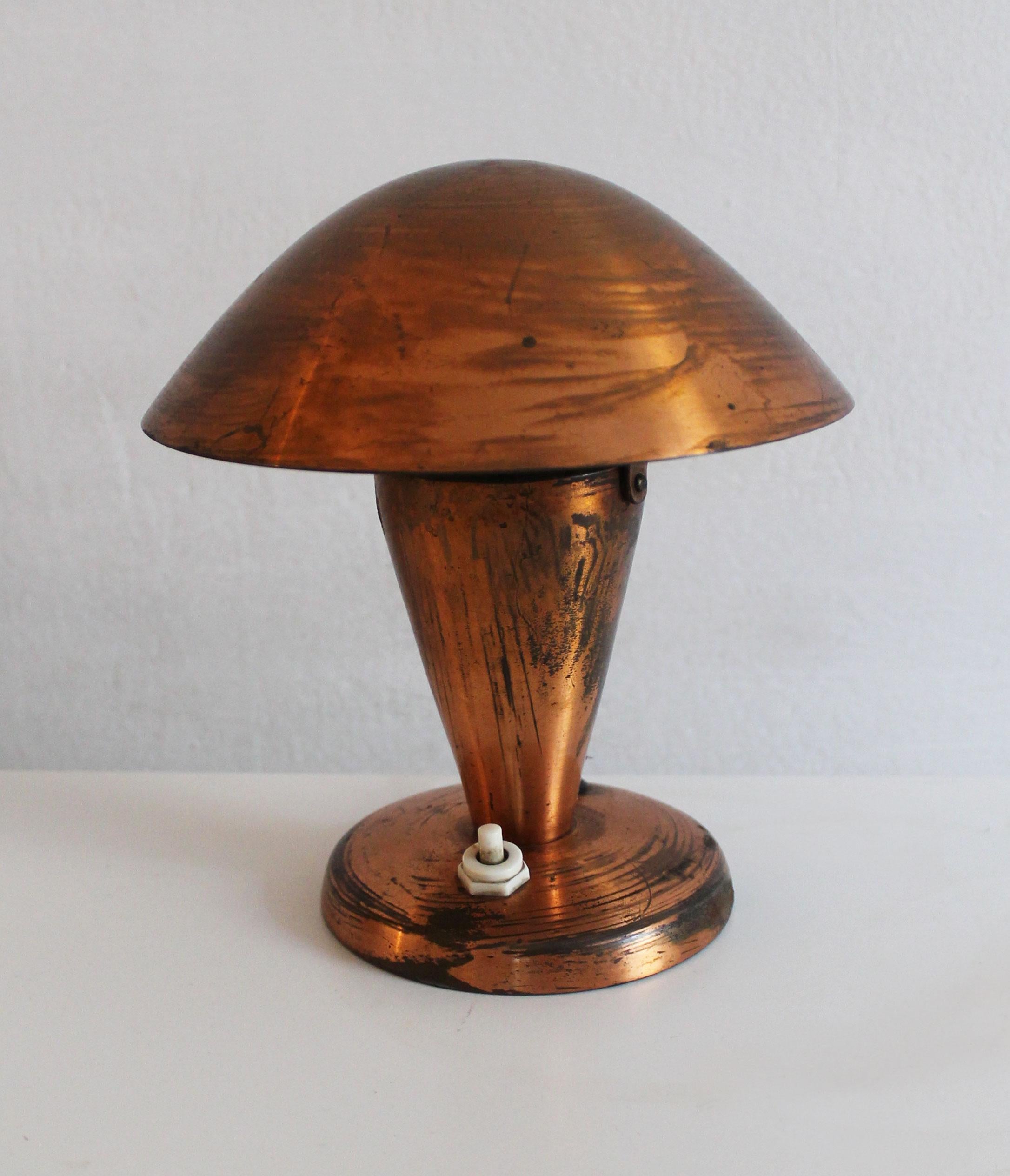 Copper Pair of 1950's Modernist Table Lamps nicknamed 