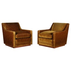 Pair of 1950s Mohair Lounge Chairs