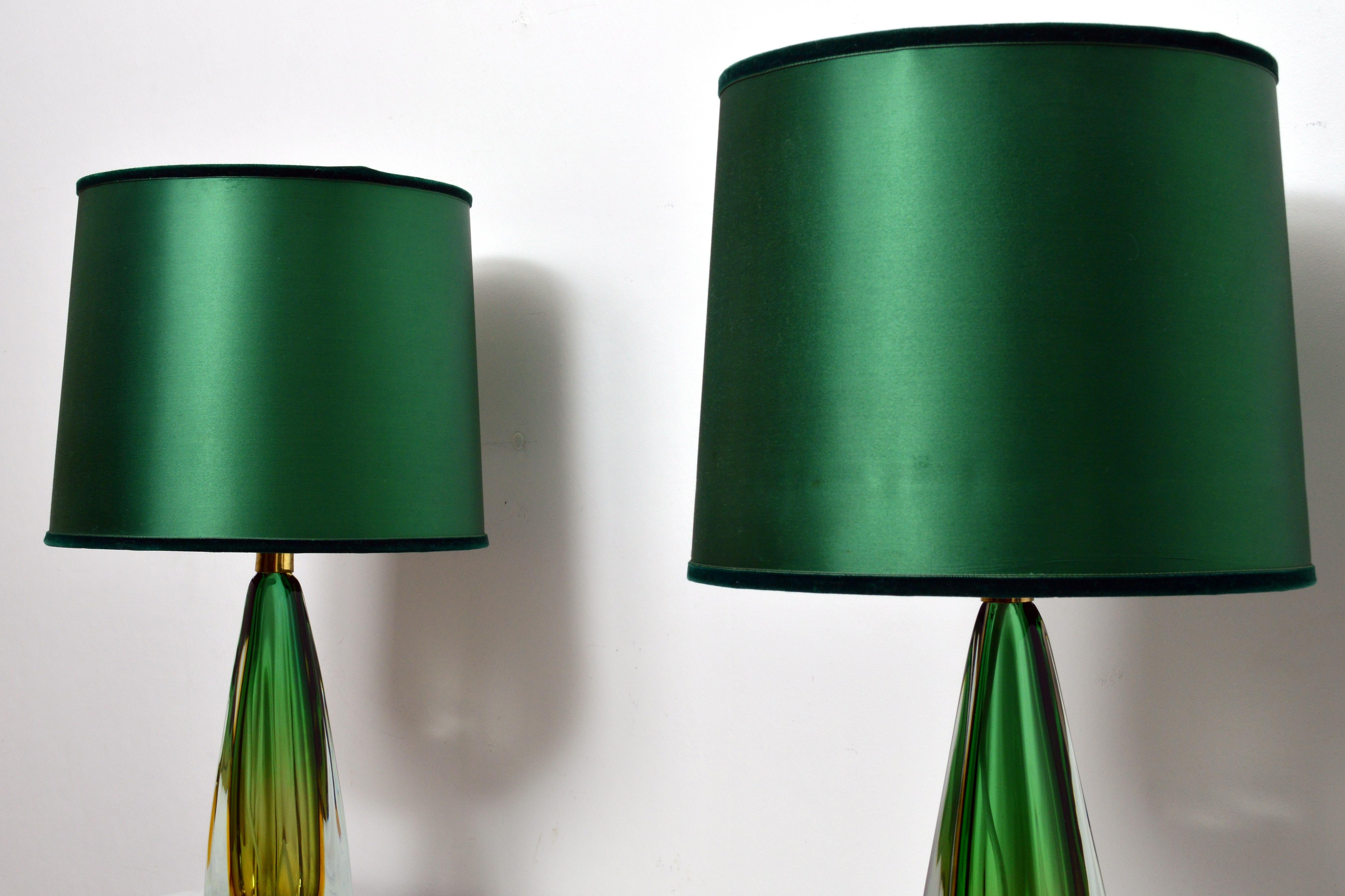 Pair of 1950's  Murano Sommerso Glass Table Lamps by Arte Nuova, Italy 9