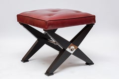 Pair of 1950s Neoclassic Stools in the Style of Jansen