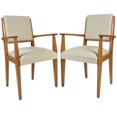 Pair of 1950s Oak Armchairs
