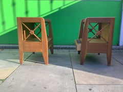 paire de tables de chevet en chêne des années 1950 par Jacques Adnet